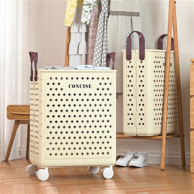 Sammenleggbar bærbar kurv med hjul